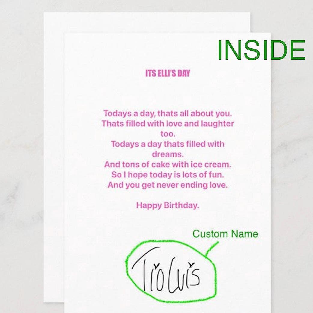 Custom Bluey Card – Girls