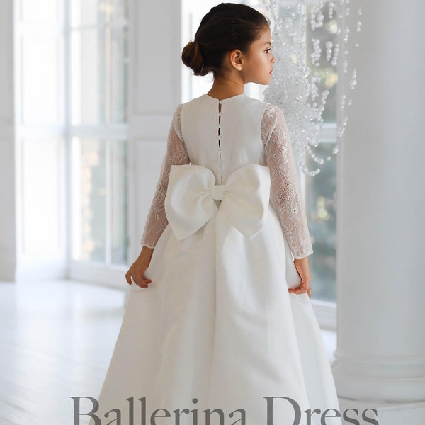 Girls Long Wedding Dress - Etsy