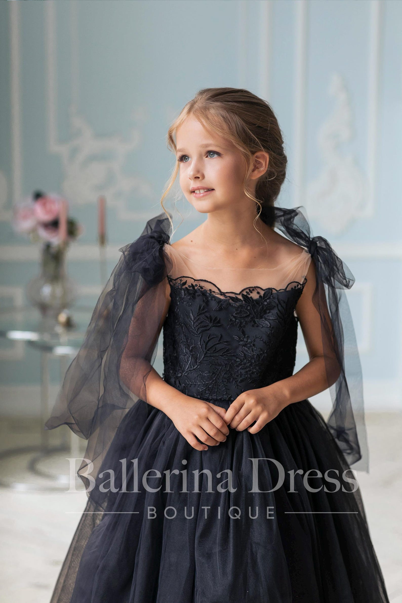 Baby Girl Summer New Dress Black Bow main image 1