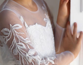 Lace flower girl dress,Holy communion dress,Long sleeve flower girl dress,Tutu girl dress,Ivory flower girl dress,Toddler dress,Ball Gown