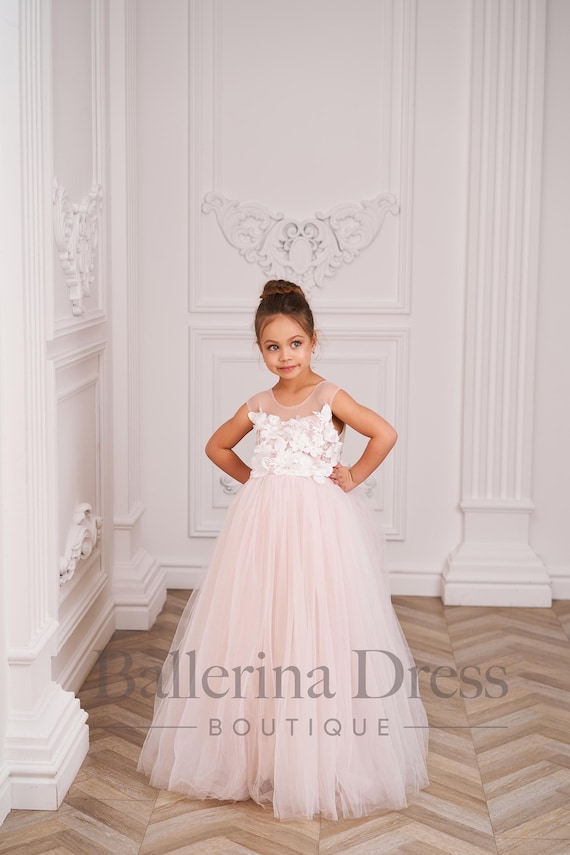 Ivory Tulle Flower Girl Dress  Lace Party Tutu Gown With Train, Toddler  Girl Ball Gown, Kids Formal Wedding Outfit - Etsy