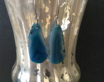 Blue stone earrings