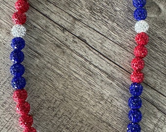 Baseball Bling Necklace-Patriotic
