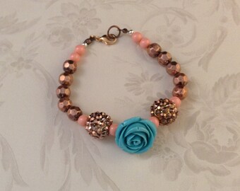 Turquoise rose bracelet