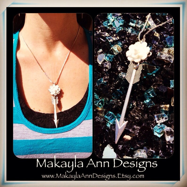 Flower and arrow necklace image 5