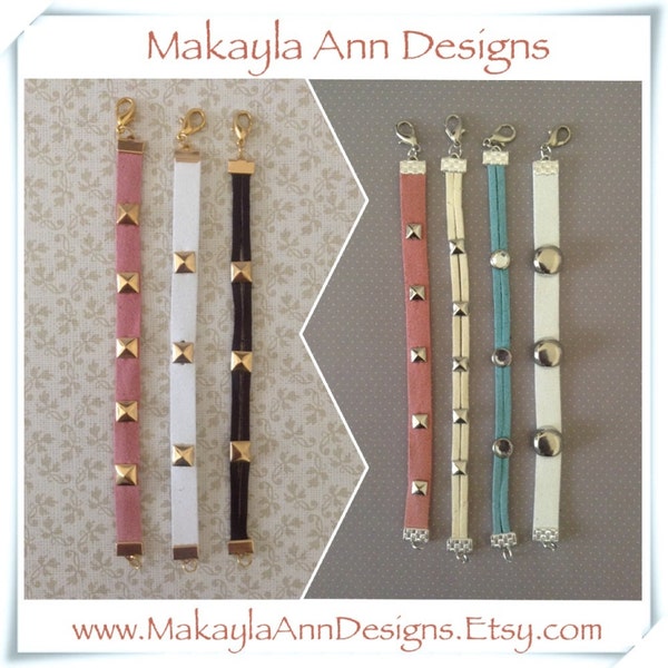 Leather studded bracelets