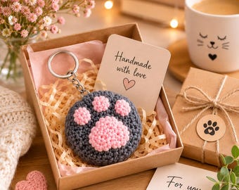 Cute Plush Paw Crochet Pattern, Paw Keychain PDF, Easy Amigurumi Bag Charm Gift for Pet Lovers