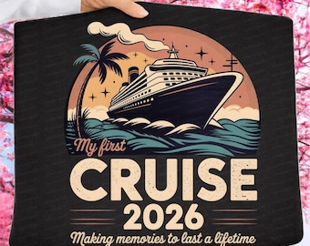 My First Cruise 2026 PNG T-Shirt, Tropical Vacation Download Gift, Beach Travel Graphic Tee