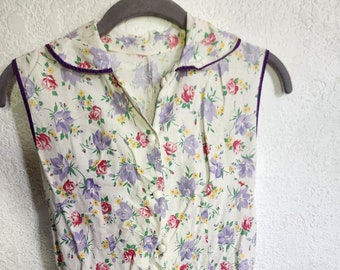 Vintage Floral Button Up Dress