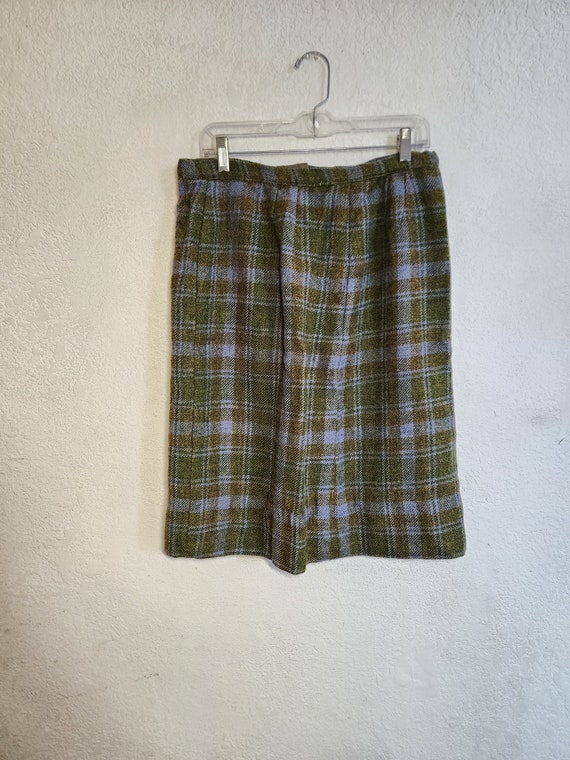 Vintage '70s Handmade Plaid Wool Skirt