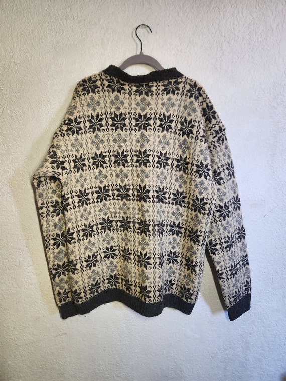 Vintage 100% Wool Handknit Norwegian Norsk Husfli… - image 4