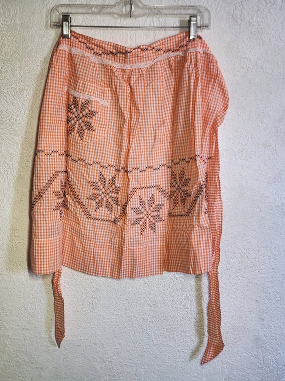Vintage Handmade Cross-stitch Short Apron