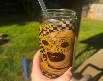 Libbey Style Can Glass - Art the Clown - Horror Tumbler - Slasher - Terrifier