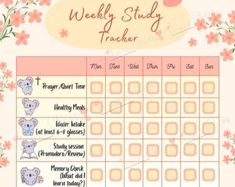 Printable Weekly Study Tracker: Student Planner (Instant Download)