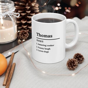 Personalized Name Definition Ceramic Mug, Gifts Ideas for Mom, Dad, Birthday, Christmas, Fathers Day, Present for Mothers, 11oz 15oz
