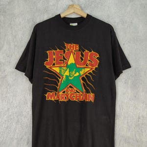 Vintage 90er Jahre Jesus und Maria Kette Line Up T Shirt