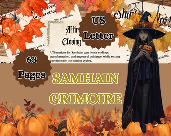 Samhain Grimoire Printable Pages: Pagan Sabbat Guide for Wicca and Witchcraft