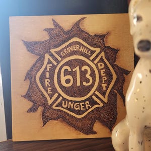 Handgemachtes personalisiertes Feuerwehrmann-Schild / Plakette 10% gespendet an örtliche Feuerwehr