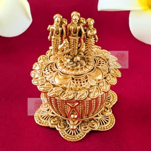 Beautiful Designer Indian Temple Rajwadi Polish Ram Darbar Small Sindoor Box / Wedding Gift / Pooja Accessory / Ram Darbar Sindoor Dabbi