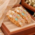 Rajwadi Meenakari Kada | Ghunghroo Bangles| Ethnic Bridal Bangle Set| Gemstone Jewelry