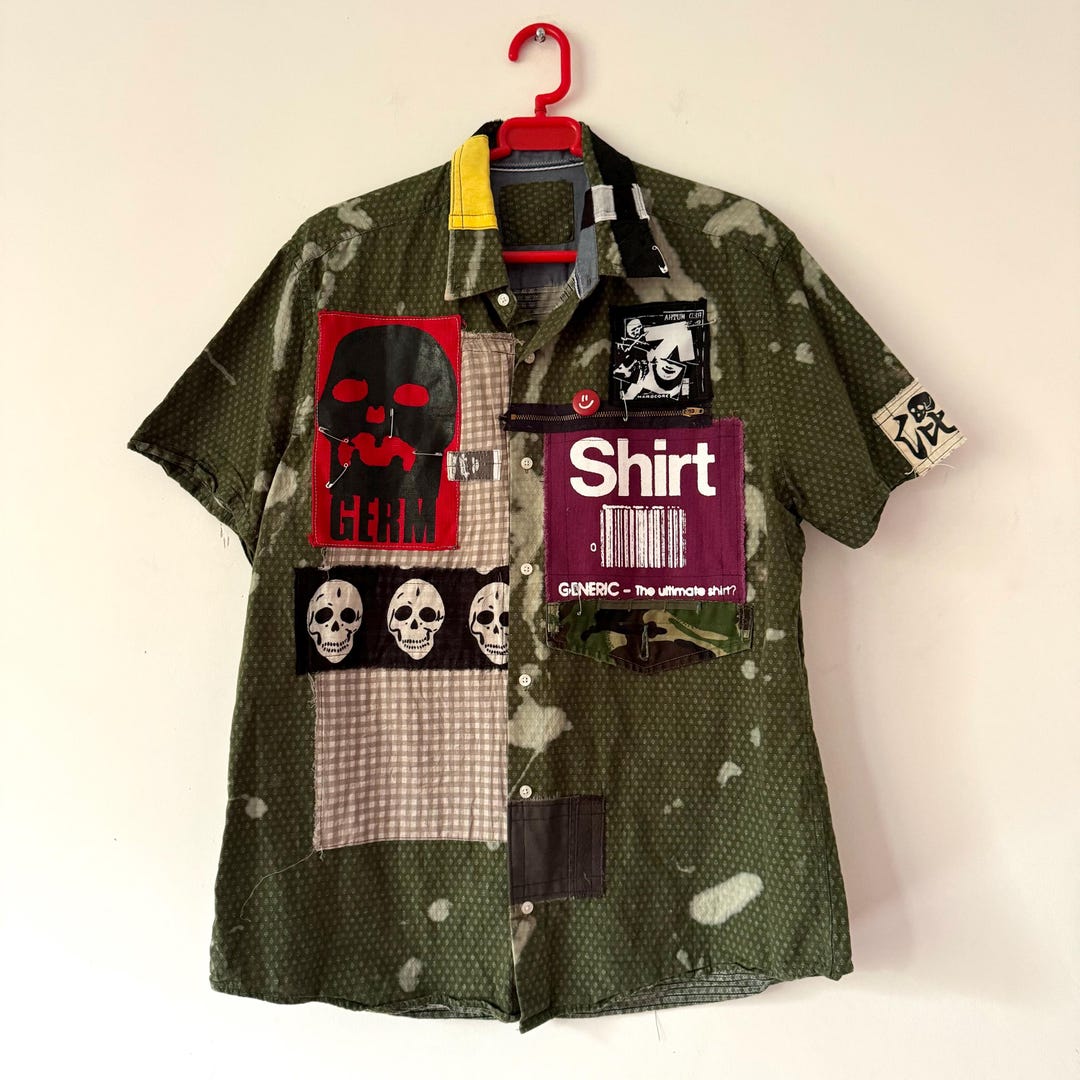 Custom Made Punk Anarchy Pogo Pit Short Sleeved Shirt. Unisex. Size XL ...