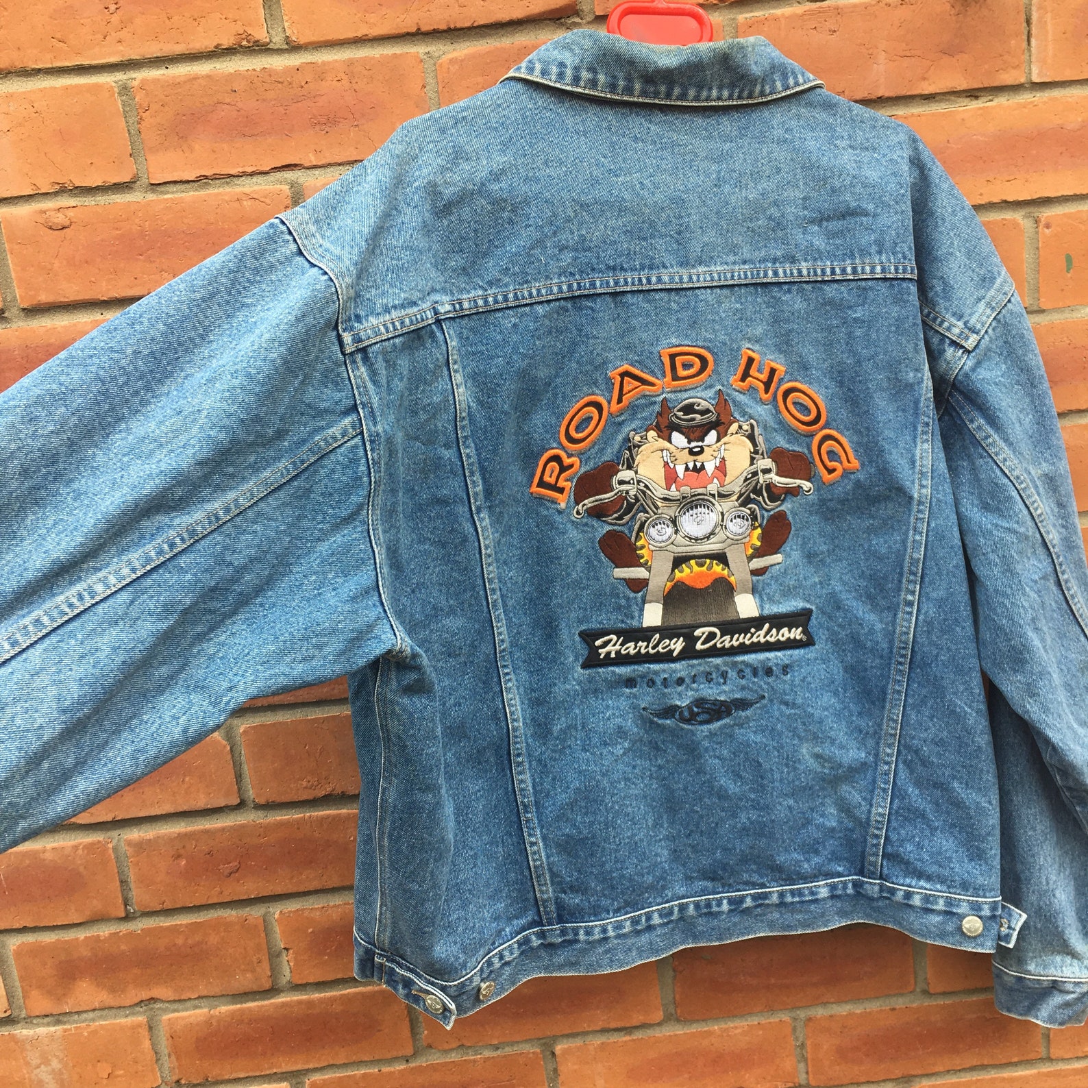 1990s Vintage Warner Bros Harley-Davidson Taz denim jacket. | Etsy