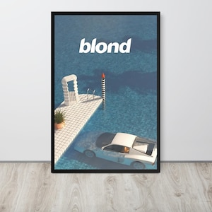 Póster de Ferrari blanco - Póster de Frank Ocean Blond - Póster de Blonde - Regalo para un fan de Frank Ocean - Arte de pared retro - Impresión de decoración de habitación