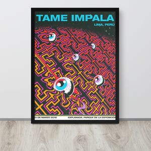 Tame Impala Tour Poster - Psychedelic Concert Art - Indie Rock Wall Decor - Music Lover Gift - Tame Impala Fan Art - Retro Wall Print