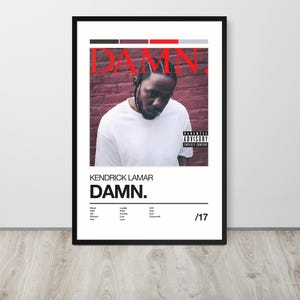 Kendrick Lamar DAMN Album Cover Poster, Kendrick Lamar Decor, Kendrick Lamar Art, Hip Hop Wall Decor, Dorm Room Decor, Rap Album Poster