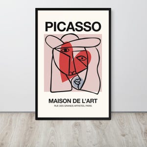 Lámina de Picasso - Póster de arte minimalista, póster imprimible, arte lineal de Pablo Picasso, póster de exposición vintage, dibujo lineal minimalista