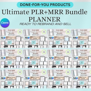 1000+ Pages PLR Canva Template Bundle, Canva PLR Templates, Planners, Journals, Printable, Master Resell Rights, PLR Products.
