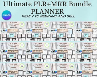 1000+ Pages PLR Canva Template Bundle, Canva PLR Templates, Planners, Journals, Printable, Master Resell Rights, PLR Products.