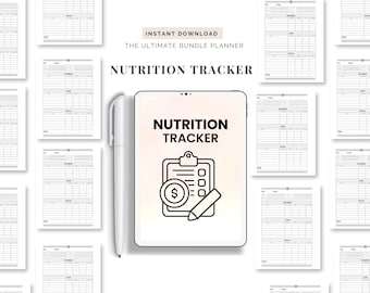 Ernährungstracker, Ernährungstracker, Journal, Gewichtsverlust Tracker, Ernährungstagebuch, Mahlzeitenplaner, Gesundheit Tracker