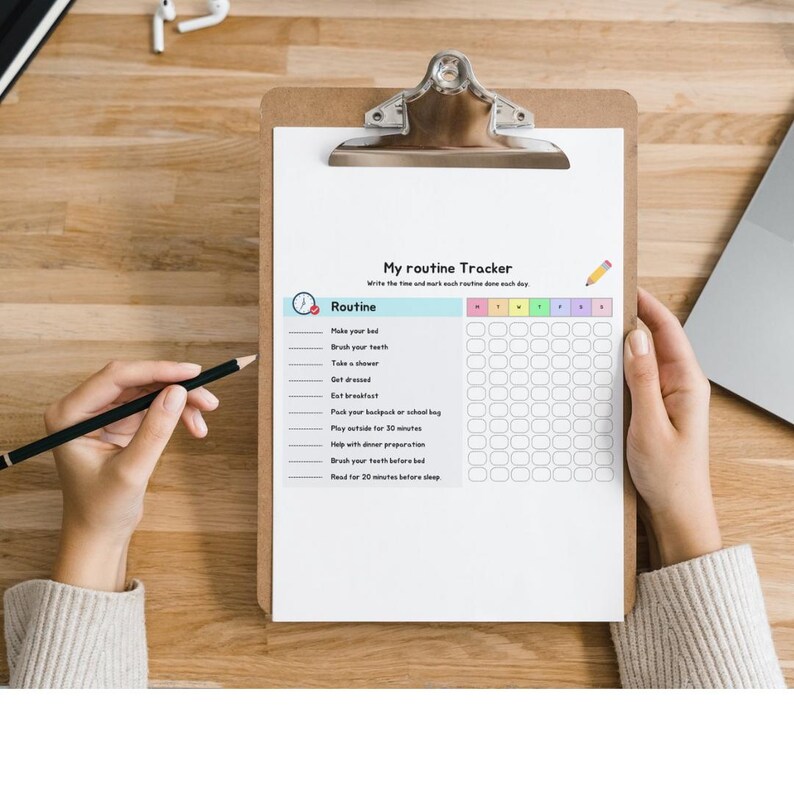 My Routine Tracker | Landscape Format | Printable | Digital PDF | Daily ...