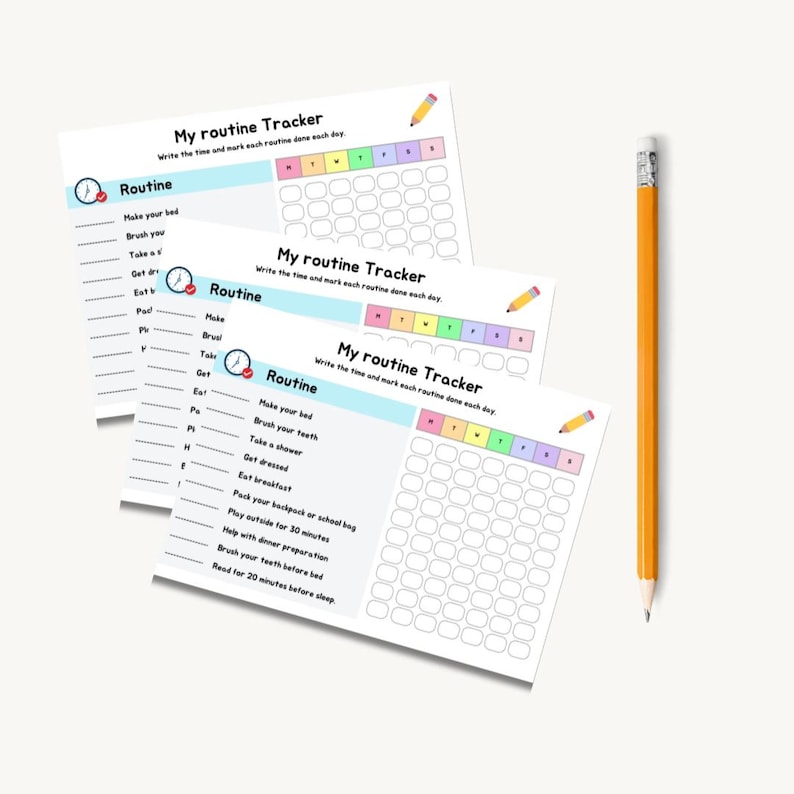 My Routine Tracker | Landscape Format | Printable | Digital PDF | Daily ...