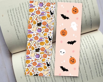 Halloween Bookmarks Set of 2, Digital Printable Halloween Bookmarks