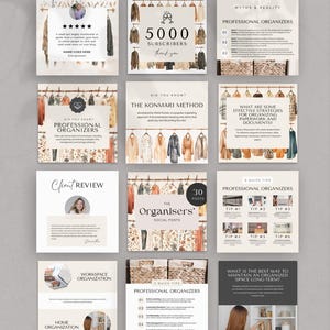 The Organizers Post Templates Bundle, Editable Canva Creatives, Social Media Creatives, Social Media Manager Bundle