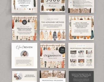 Lot de modèles de publication pour les organisateurs, créations Canva modifiables, créations pour réseaux sociaux, lot de gestionnaires de réseaux sociaux