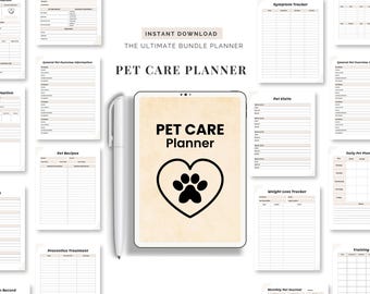 Pet Care Planner, Weekly Pet Tracker, Pet Health Organizer, Dog Cat Planner, Pet Owner Gift, Pet Lover