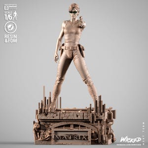 Trinity Matrix Statue Wicked3d resin 3dprint figure, miniature unpainted