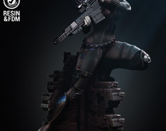 Black Widow Statue 2 Variants Wicked3d resin figure 3dprint, miniature unpainted
