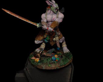 Malowana Miniatura DnD Potwór Boss Barbarzyńca Królik- malowana ręcznie