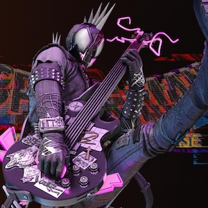 Spiderman Spider Punk Spiderverse Statue Wicked3d żywiczna figurka 3dprint, miniatura niepomalowana
