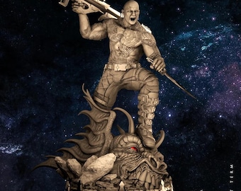 Drax Strażnicy Galaktyki Statua Wicked3d żywica 3dprint Marvel figurka, miniatura niepomalowana