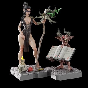 Pin up Girls Eris i Imp Gaia Miniatures Statue żywica 3dprint figurka NSFW, miniatura niepomalowana