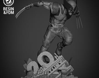 Wolverine Deadpool 3 Statue Wicked3d resin 3dprint Marvel figure, miniature unpainted