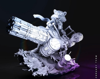 Rocket Racoon Strażnicy Galaktyki Statua Wicked3d żywica 3dprint Marvel figurka, miniatura niepomalowana