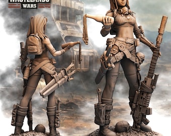 Kisha Wasteland Girls Wasteland Forge Statue Post Apocalypse NSFW resin 3dprint figure, miniature unpainted