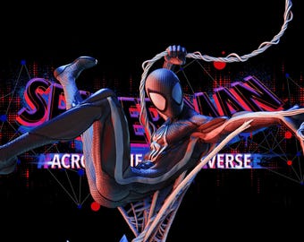 Spiderman Miles Morales Spiderverse Statue Wicked3d żywiczna figurka 3dprint, miniatura niepomalowana