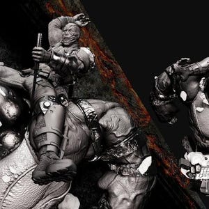 Juggernaut y Deadpool Bust Wicked3d figura de ywiczna Marvela 3dprint, miniatura niepomalowana